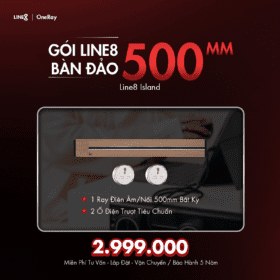 Ổ Cắm Ray Trượt Line8 Cho Bàn Đảo 500mm – Giải pháp điện linh hoạt